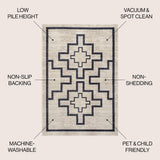Ashkii Minimalist Medallion Machine-washable Area Rug