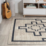 Ashkii Minimalist Medallion Machine-washable Area Rug