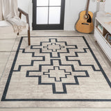 Ashkii Minimalist Medallion Machine-washable Area Rug