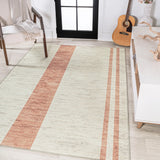 Raita Modern Distressed Stripe Machine-washable Area Rug