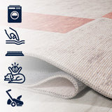 Raita Modern Distressed Stripe Machine-washable Area Rug