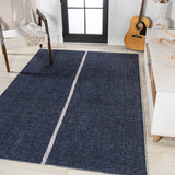 Linja Solid Centre Stripe Machine-washable Area Rug