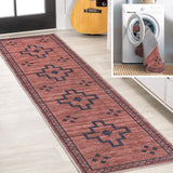 Korsa Geometric Medallion Machine-washable Area Rug