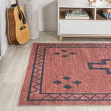 Korsa Geometric Medallion Machine-washable Area Rug
