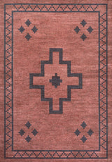 Korsa Geometric Medallion Machine-washable Area Rug