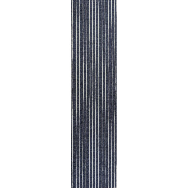 Rand Distressed Ticking Stripe Machine-washable Area Rug