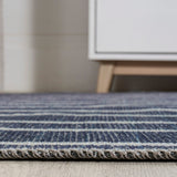 Rand Distressed Ticking Stripe Machine-washable Area Rug