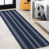 Nautisk Trellis Stripe Machine-washable Area Rug