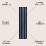 Nautisk Trellis Stripe Machine-washable Area Rug