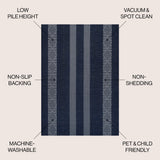 Nautisk Trellis Stripe Machine-washable Area Rug