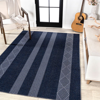 Nautisk Trellis Stripe Machine-washable Area Rug