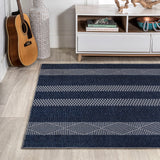 Nautisk Trellis Stripe Machine-washable Area Rug