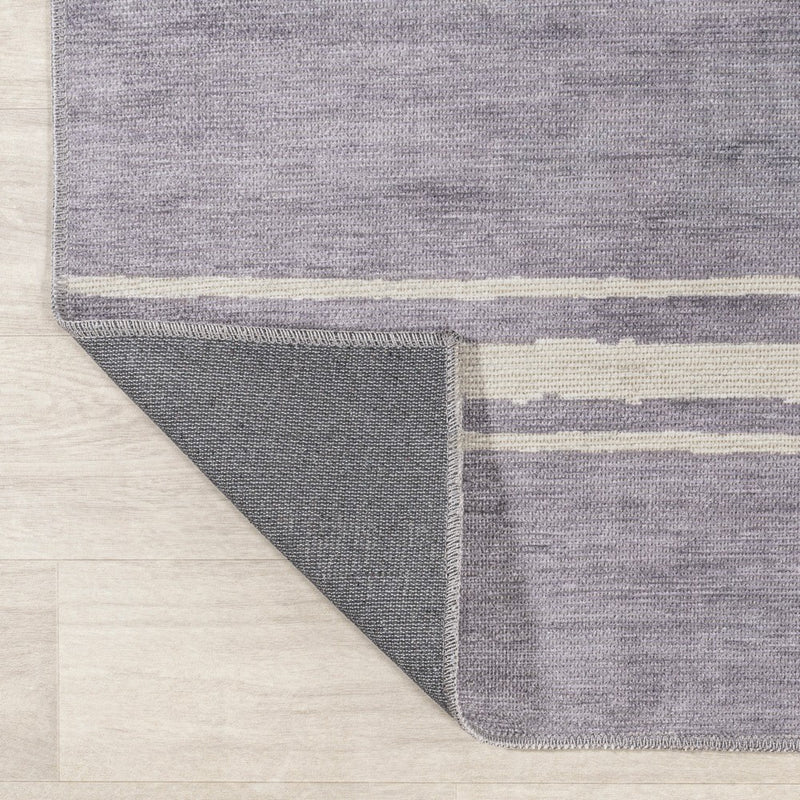 Bande Distressed Ticking Stripe Machine-washable Area Rug