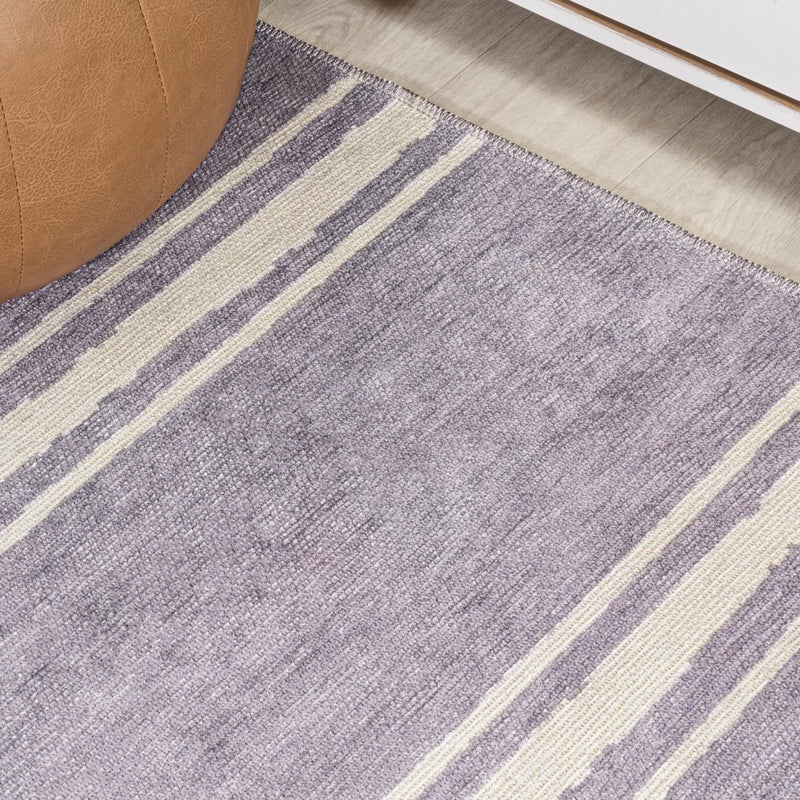 Bande Distressed Ticking Stripe Machine-washable Area Rug