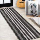 Vichy Geometric Striped Machine-washable Area Rug