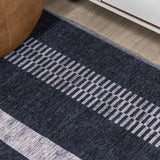 Vichy Geometric Striped Machine-washable Area Rug
