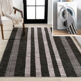 Vichy Geometric Striped Machine-washable Area Rug