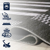 Vichy Geometric Striped Machine-washable Area Rug