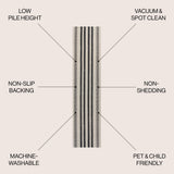Vichy Geometric Striped Machine-washable Area Rug