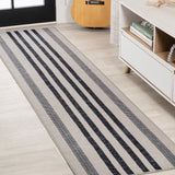 Vichy Geometric Striped Machine-washable Area Rug