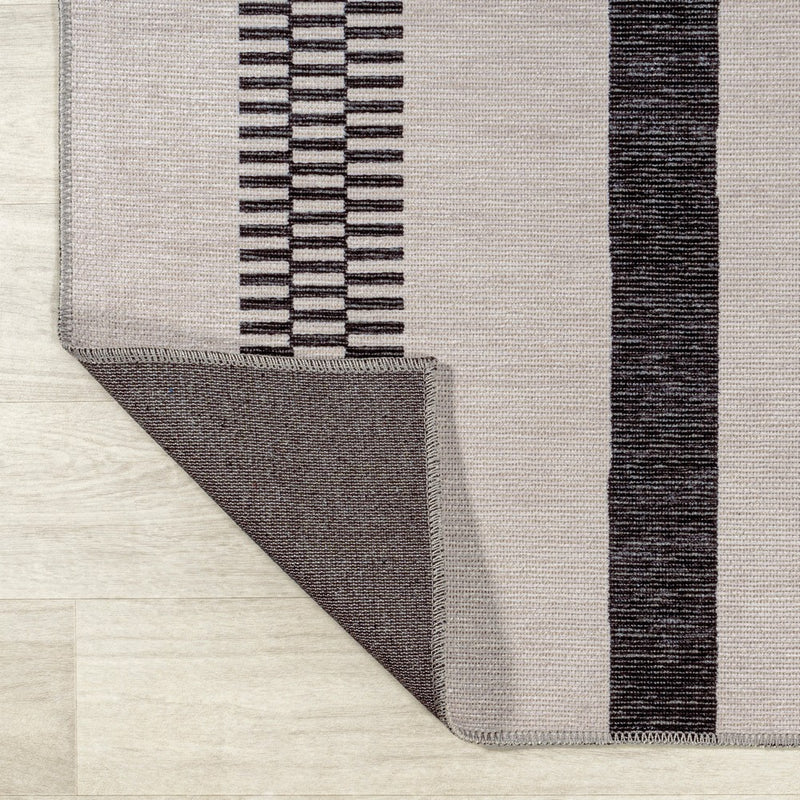 Vichy Geometric Striped Machine-washable Area Rug