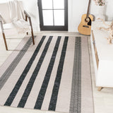 Vichy Geometric Striped Machine-washable Area Rug
