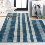 Vichy Geometric Striped Machine-washable Area Rug