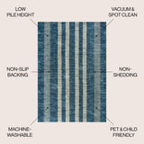Vichy Geometric Striped Machine-washable Area Rug