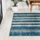 Vichy Geometric Striped Machine-washable Area Rug