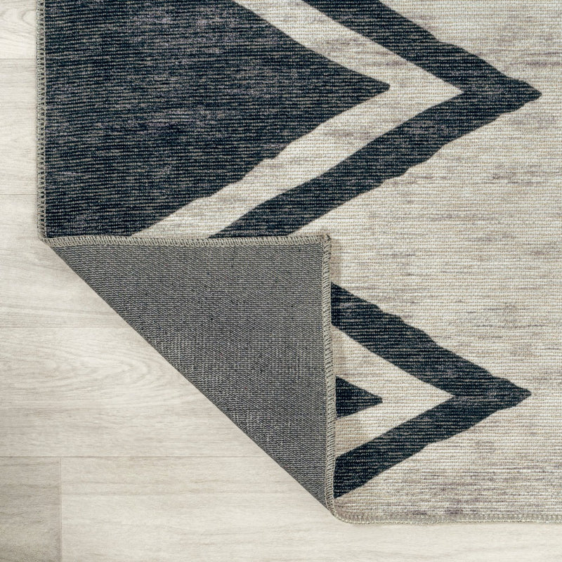 Siksak Modern Chevron Border Area Rug