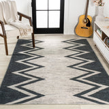 Siksak Modern Chevron Border Area Rug
