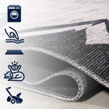 Siksak Modern Chevron Border Area Rug