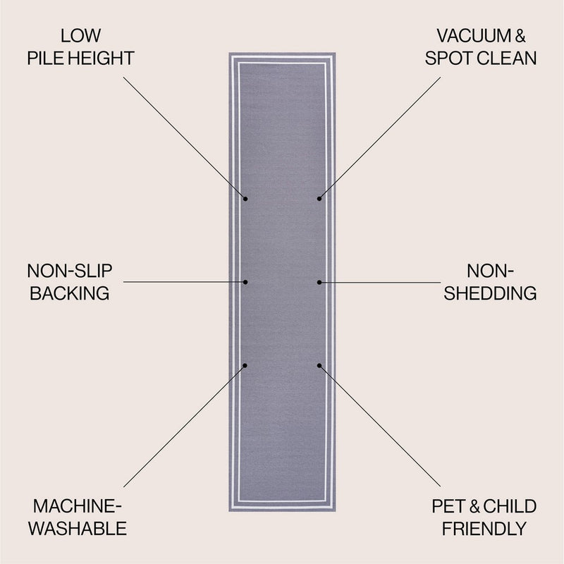 Sloane Classic 2-stripe Border Washable Area Rug