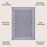 Sloane Classic 2-stripe Border Washable Area Rug