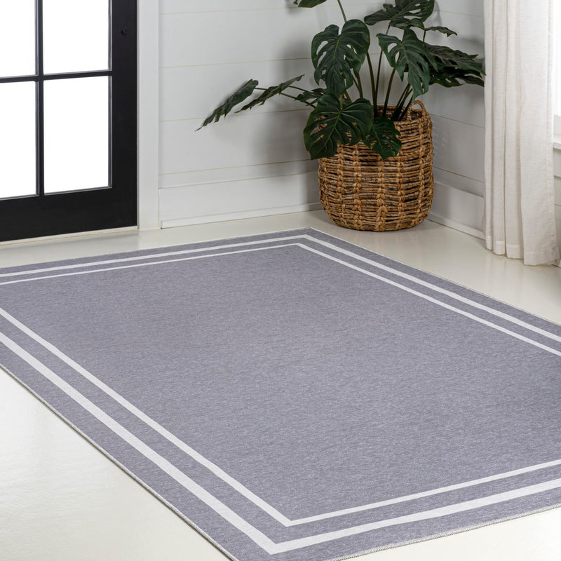 Sloane Classic 2-stripe Border Washable Area Rug