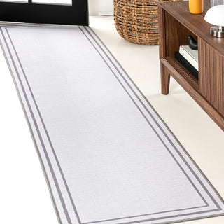 Sloane Classic 2-stripe Border Washable Area Rug