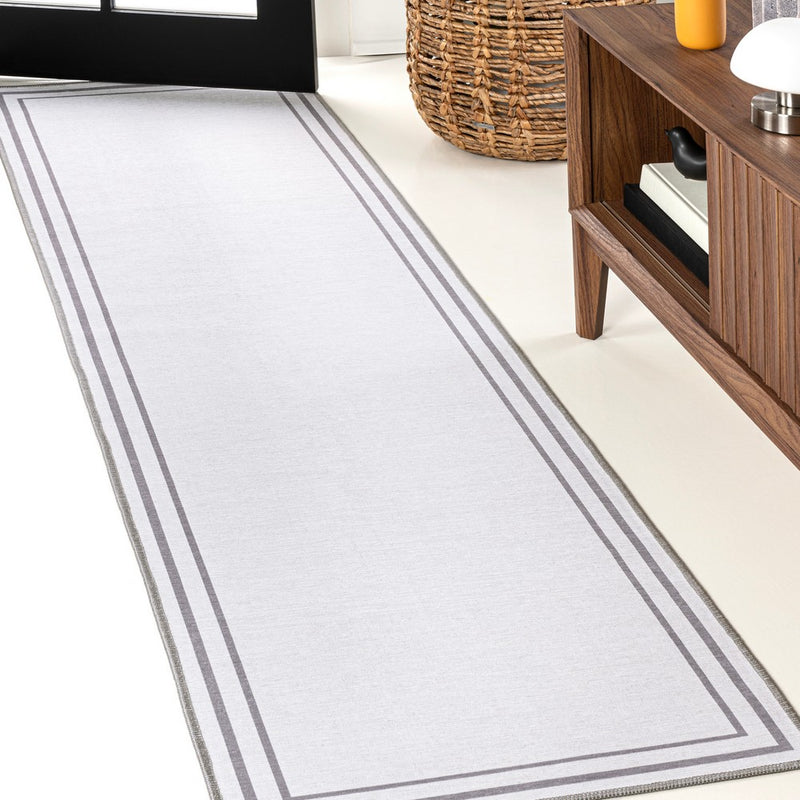 Sloane Classic 2-stripe Border Washable Area Rug