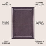 Sloane Classic 2-stripe Border Washable Area Rug