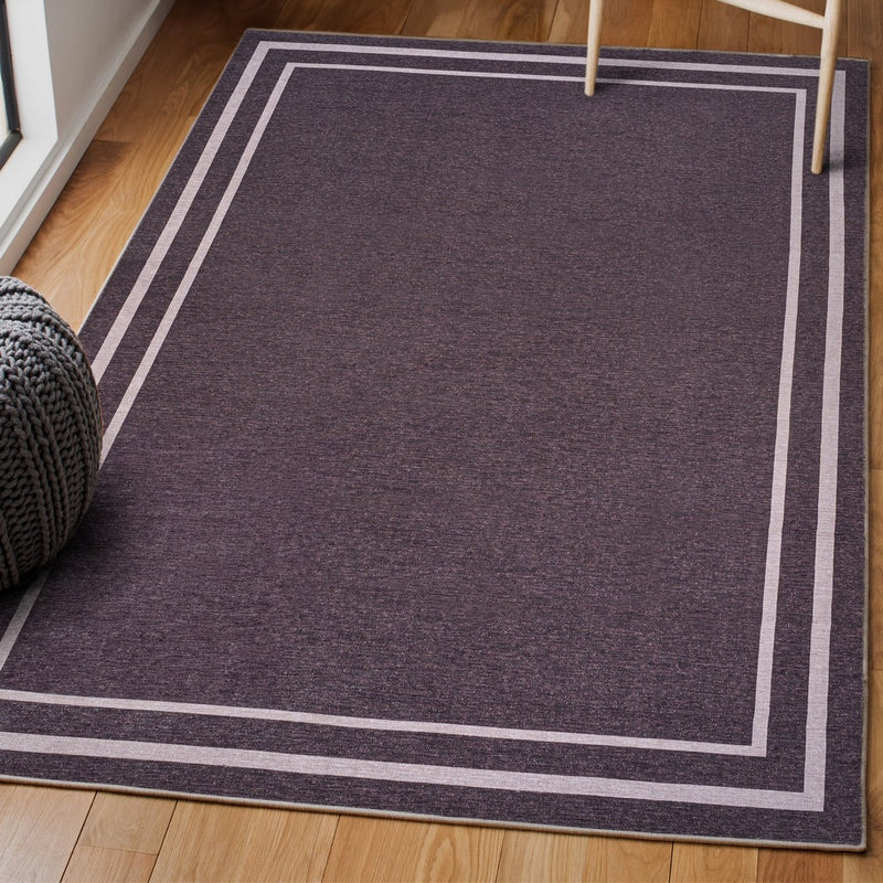 Sloane Classic 2-stripe Border Washable Area Rug