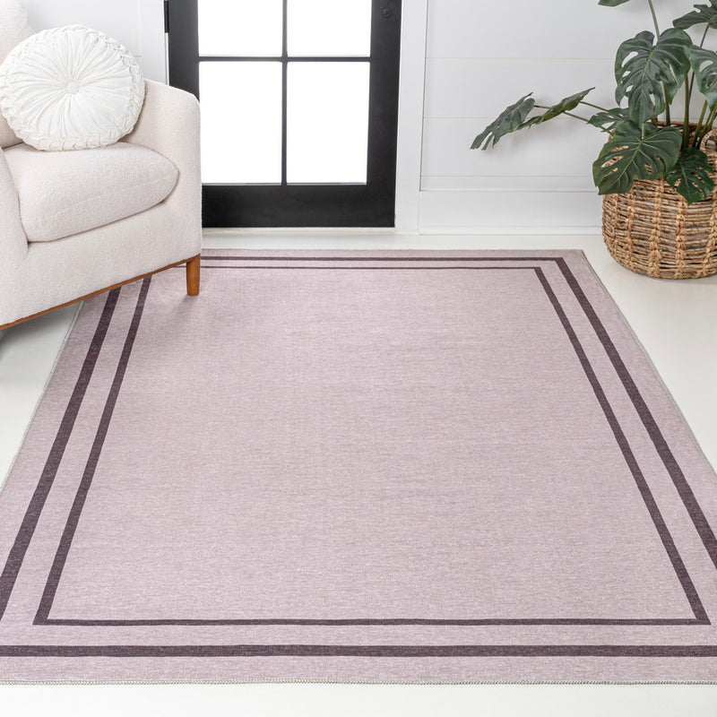 Sloane Classic 2-stripe Border Washable Area Rug