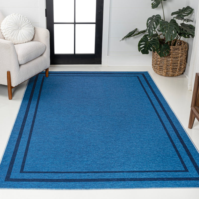 Sloane Classic 2-stripe Border Washable Area Rug
