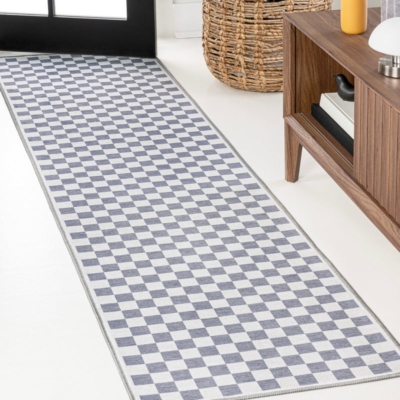 Ainsley Modern Cottage Checkerboard Washable Area Rug