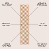 Ainsley Modern Cottage Checkerboard Washable Area Rug
