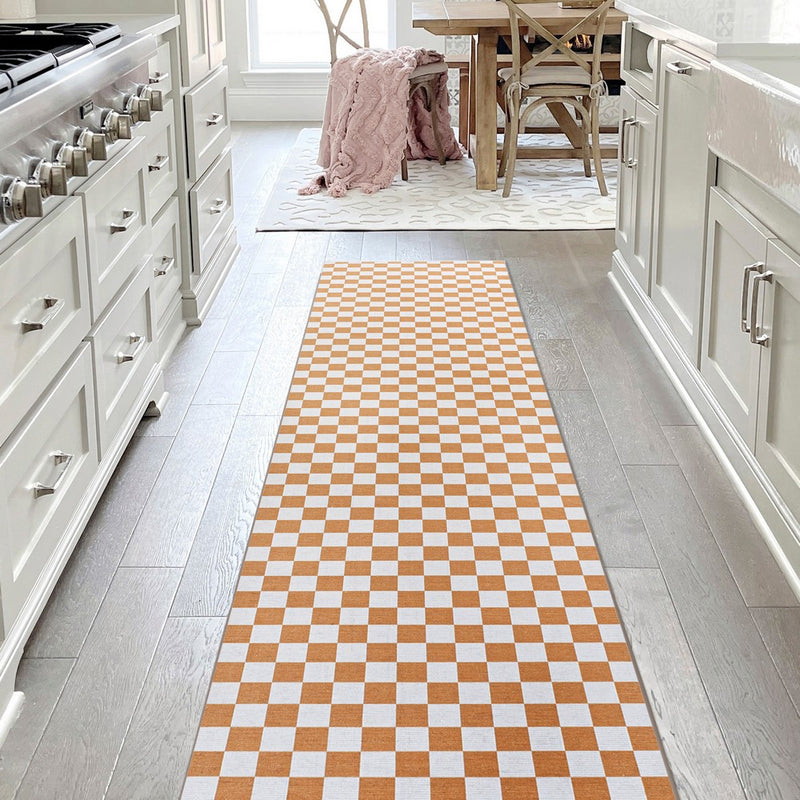 Ainsley Modern Cottage Checkerboard Washable Area Rug