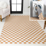 Ainsley Modern Cottage Checkerboard Washable Area Rug