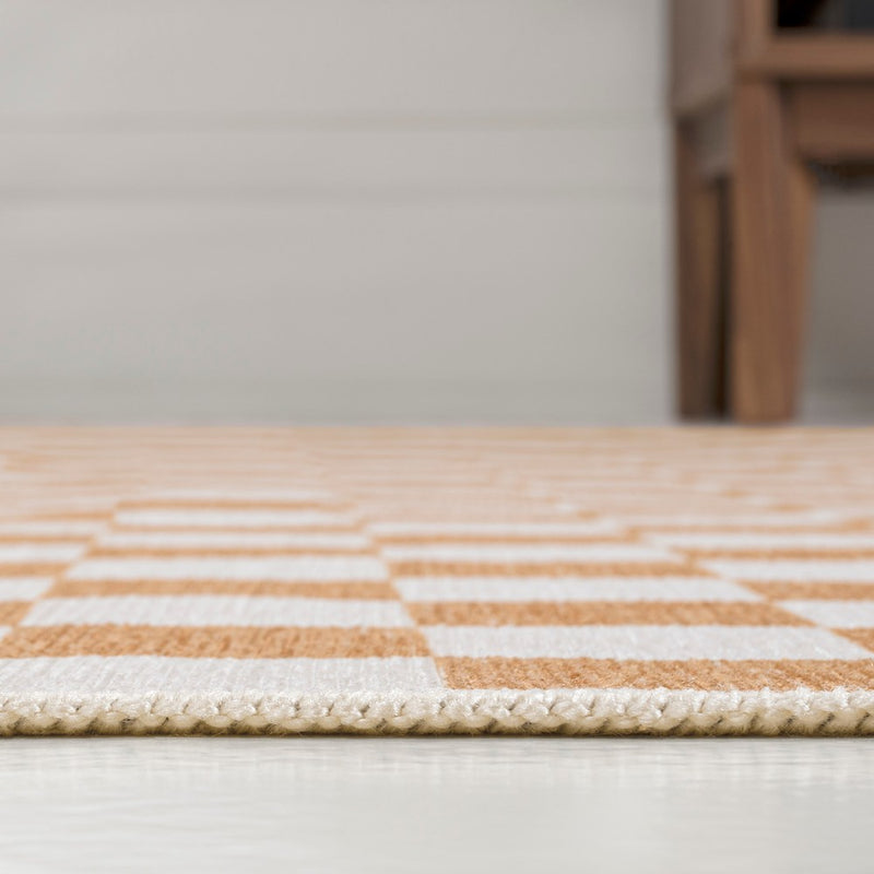Ainsley Modern Cottage Checkerboard Washable Area Rug