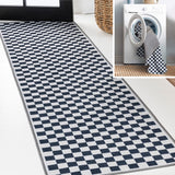 Ainsley Modern Cottage Checkerboard Washable Area Rug