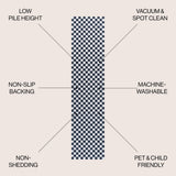 Ainsley Modern Cottage Checkerboard Washable Area Rug
