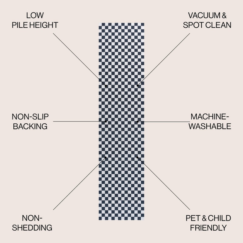 Ainsley Modern Cottage Checkerboard Washable Area Rug