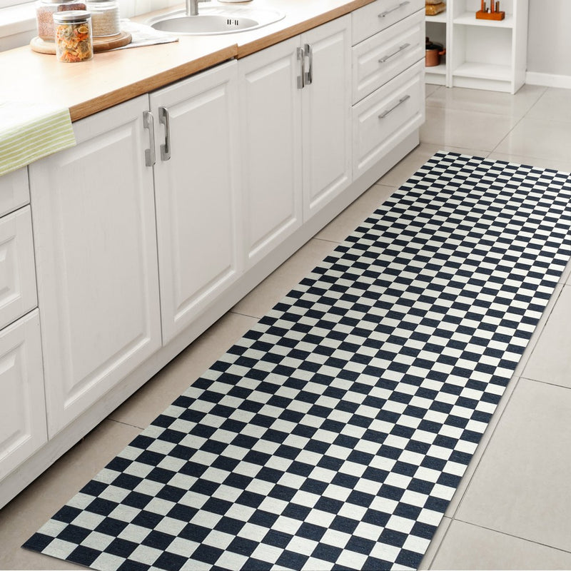 Ainsley Modern Cottage Checkerboard Washable Area Rug